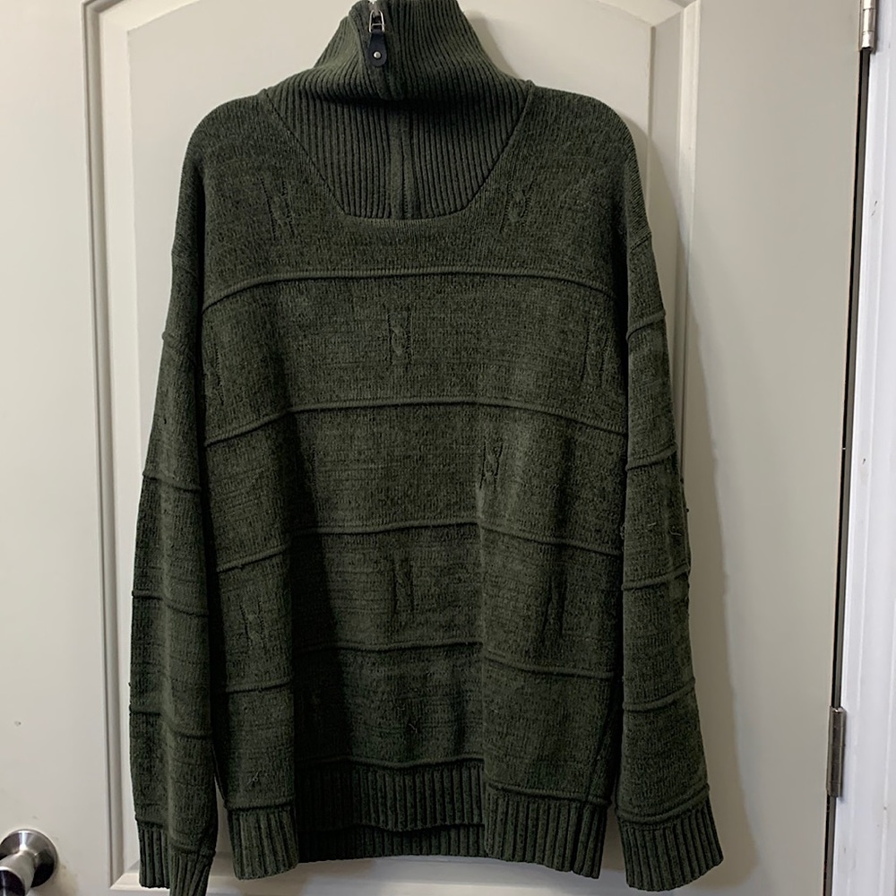 Green half zip turtleneck